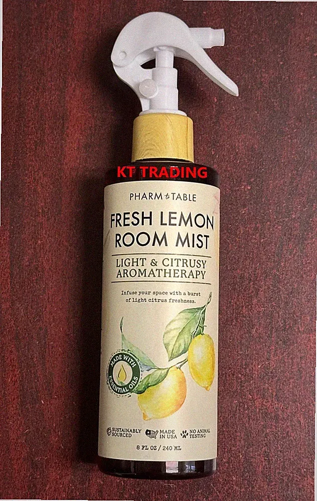 PHARM to TABLE ~ FRESH LEMON Light & Citrusy AROMATHERAPY ROOM MIST SPRAY 240ml