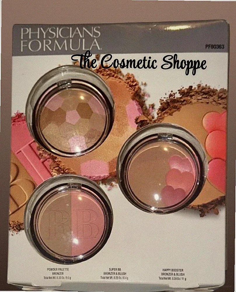 Physicians Formula 3 Piece Light Bronzer & Blush Gift Set Super BB Happy Booster
