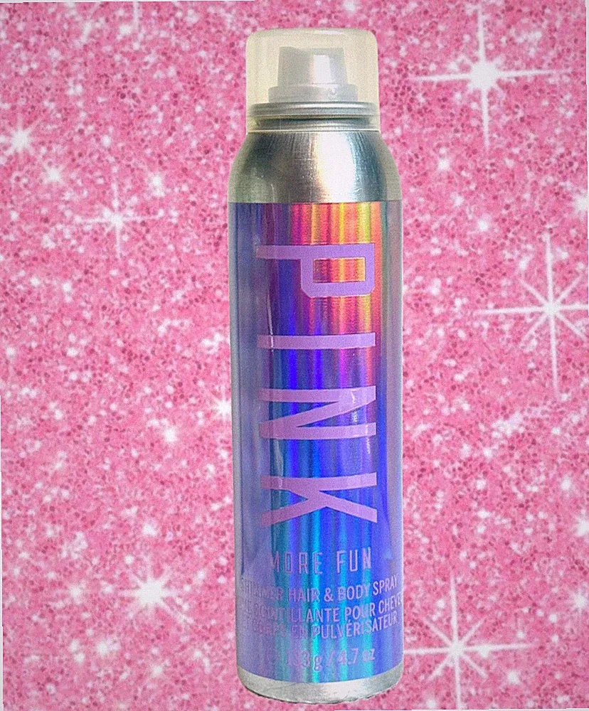 Pink MORE FUN Perfume Shimmer Hair & Body Spray Victoria’s Secret glitter NEW