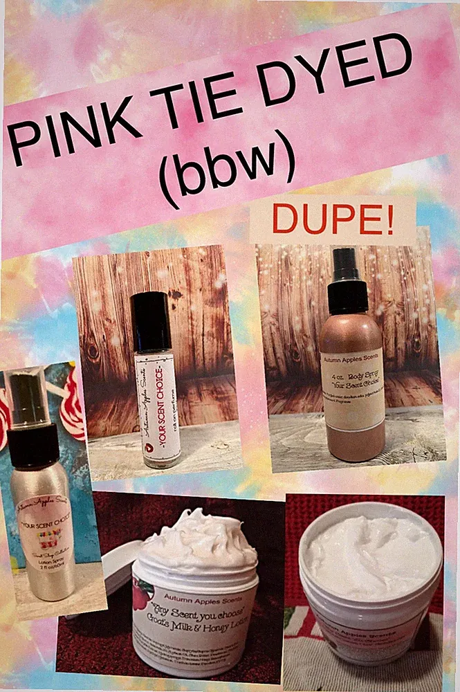 PINK TIE DYED Perfume, roll on, EDP, Goat Milk, Lotion, Spray FREE SHIPPING!