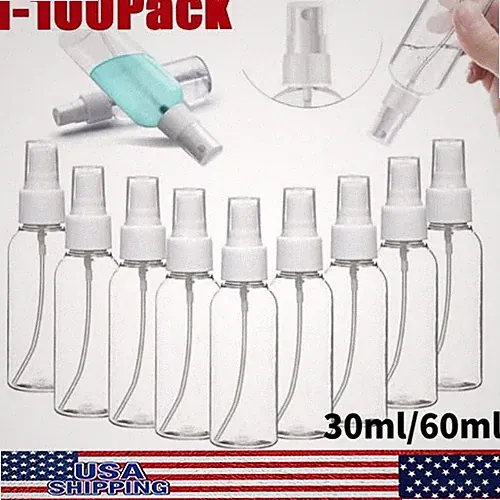 Portable Travel Spray Bottle Plastic Transparent Perfume Empty Atomizer-30/60ML