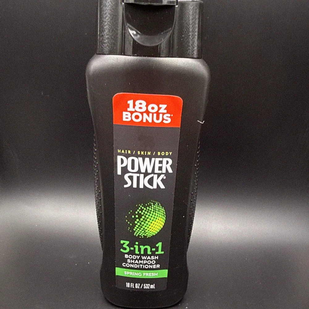Power Stick 3-in-1 Body Wash Shampoo Conditioner Spring Fresh 18 fl oz