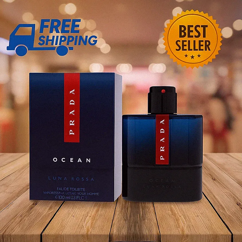 Prada Luna Rossa Ocean 3.3 oz EDT for Men Cologne – New & Sealed –Fast Shipping