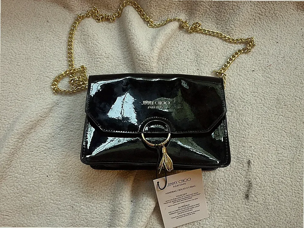 RARE Jimmy Choo Black Tassel Evening Shoulder BLACK Bag Perfume Promo NWT NEW