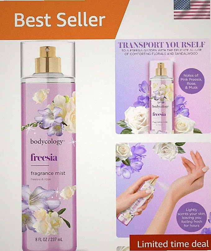 Refreshing Freesia Body Mist - 8 fl oz Lightweight & -Friendly Spray