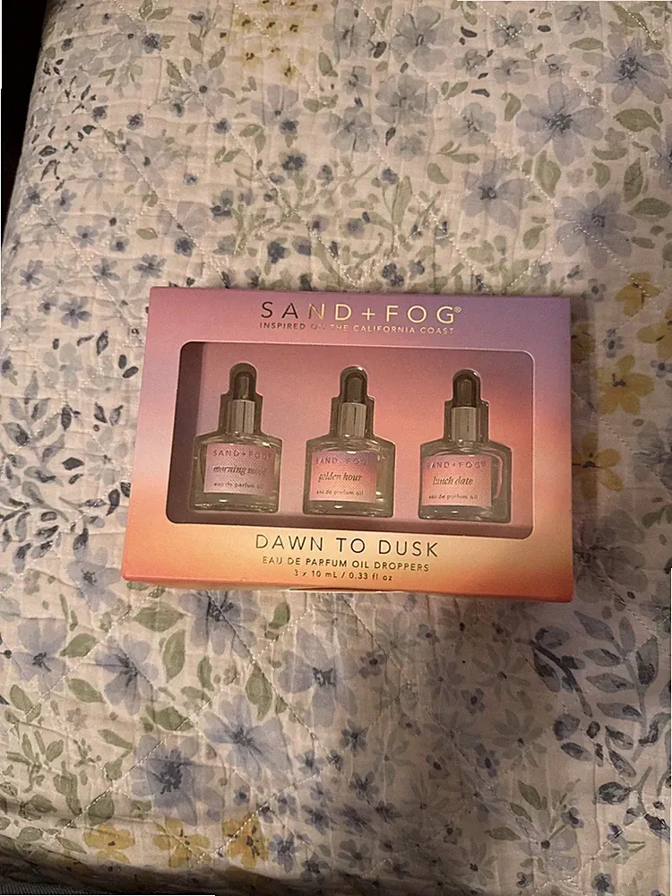 Sand+Fog Dawn to Dusk Perfume Oil Set 3x10ml Morning Mood Lunch Date Golden Hour