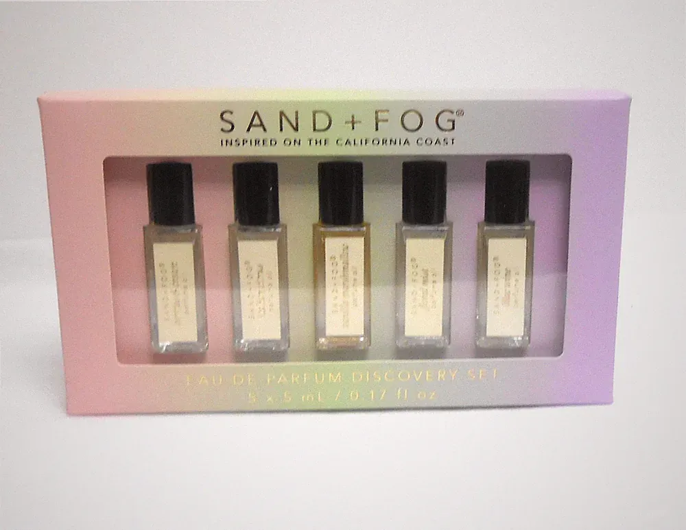 Sand + Fog Perfume Rollerball Set 5 Scents Berries, Citrus, Marshmallow, Floral