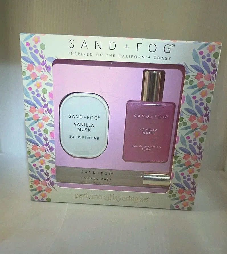 Sand + Fog Vanilla Musk Perfume Oil Layering Set 3 Pc NIB Solid Perfume Roller
