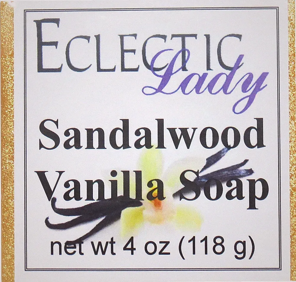 Sandalwood Vanilla Glycerin Soap by Eclectic Lady, 4 oz Bar