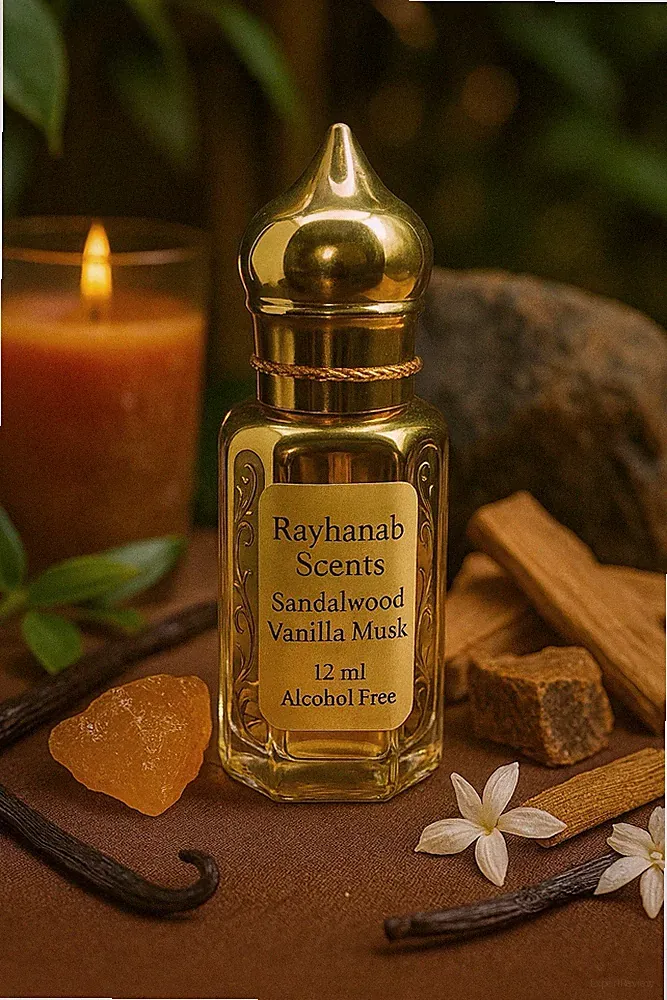 Sandalwood Vanilla Musk Perfume Oil Alcohol Free Arabian Attar Stick 12ml