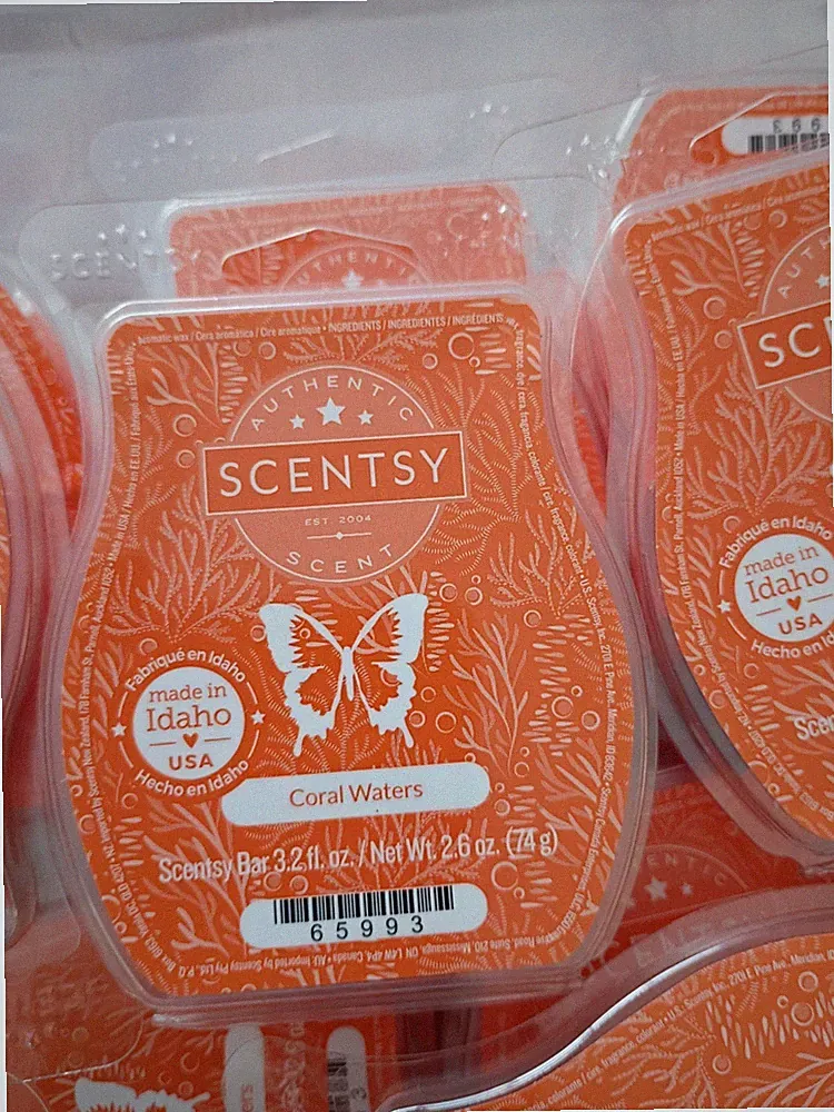 Scentsy Coral Waters Wax Bar Orange 3.2 fl oz Solid Scent 65993