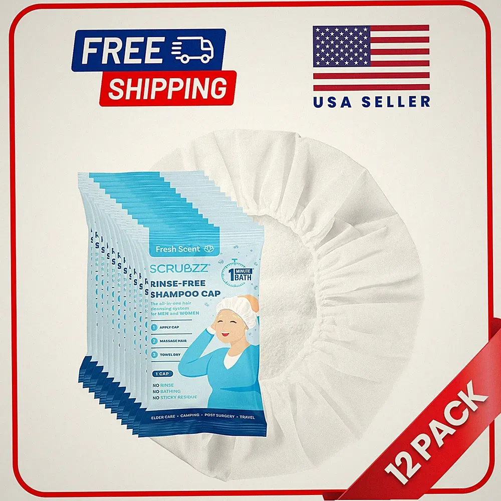 Scrubzz No Rinse Shampoo Caps - 12 Count, Fresh Scent