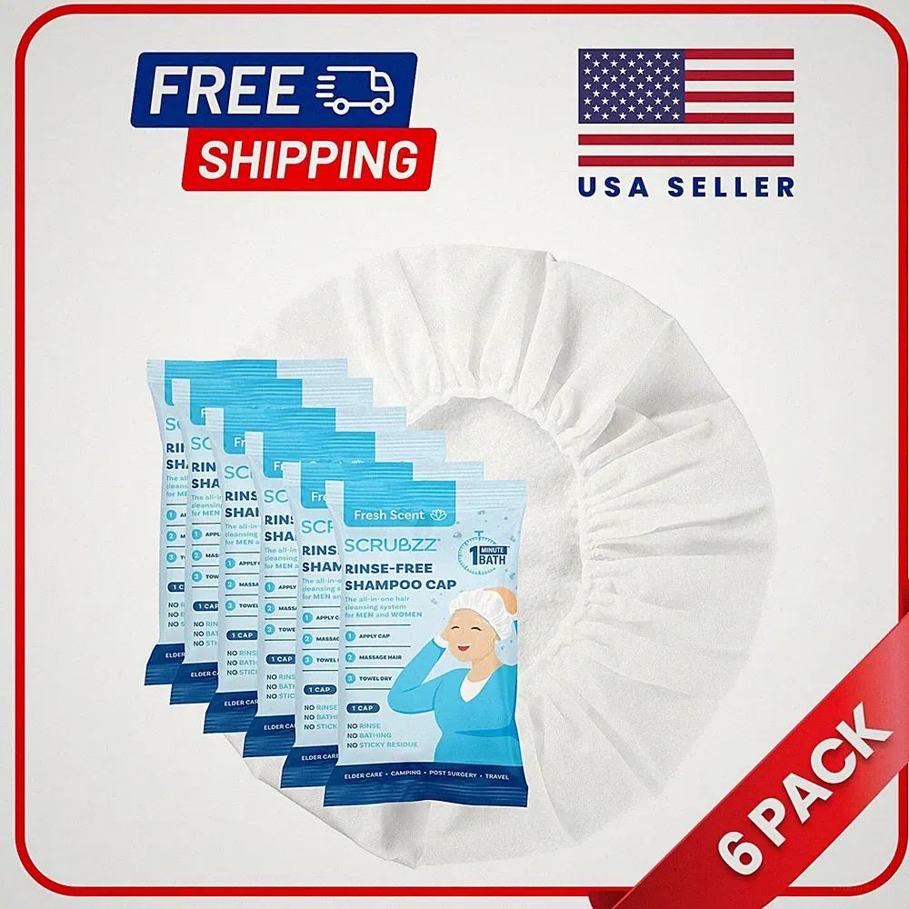 Scrubzz No Rinse Shampoo Caps - 6 Count, Fresh Scent