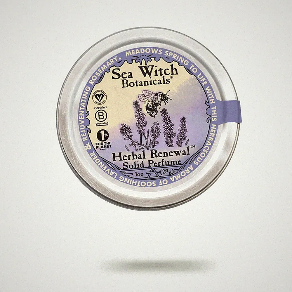 Sea Witch Botanicals Solid Perfume - Herbal Renewal, Lavender, Rosemary - NEW