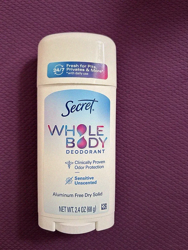 Secret Whole Body Deodorant Sensitive Unscented Aluminum-Free Solid Stick 2.4 oz