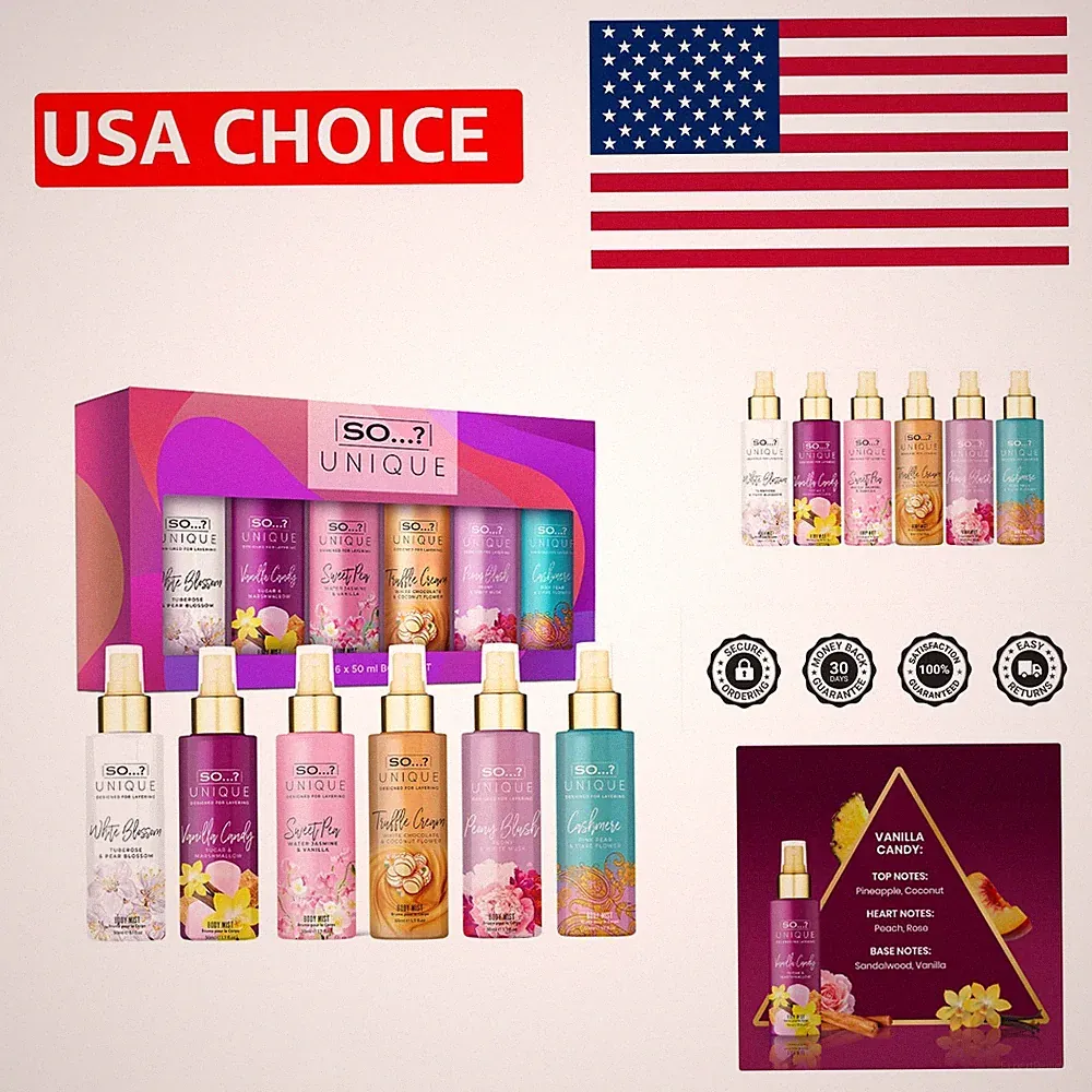 Signature Scent Collection - 6 Travel-Size Body Mists with Floral & Sweet Notes
