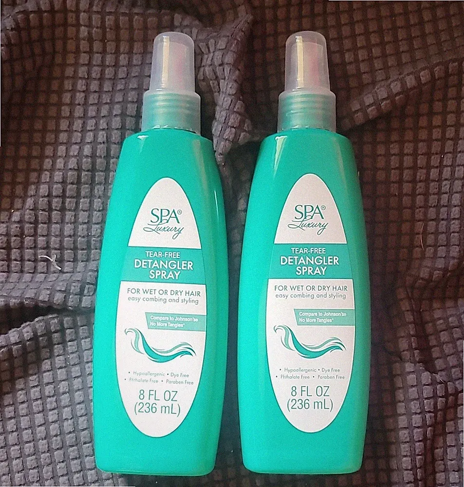 SPA Luxury Detangler Spray Hypoallergenic Dye & Paraben Free 8 fl oz 2 Pack