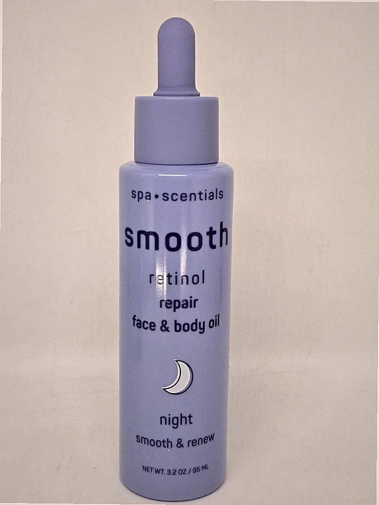 Spa Scentials Plump Retinol Smoothing Face & Body Serum Oil Night Time 3.2 Oz