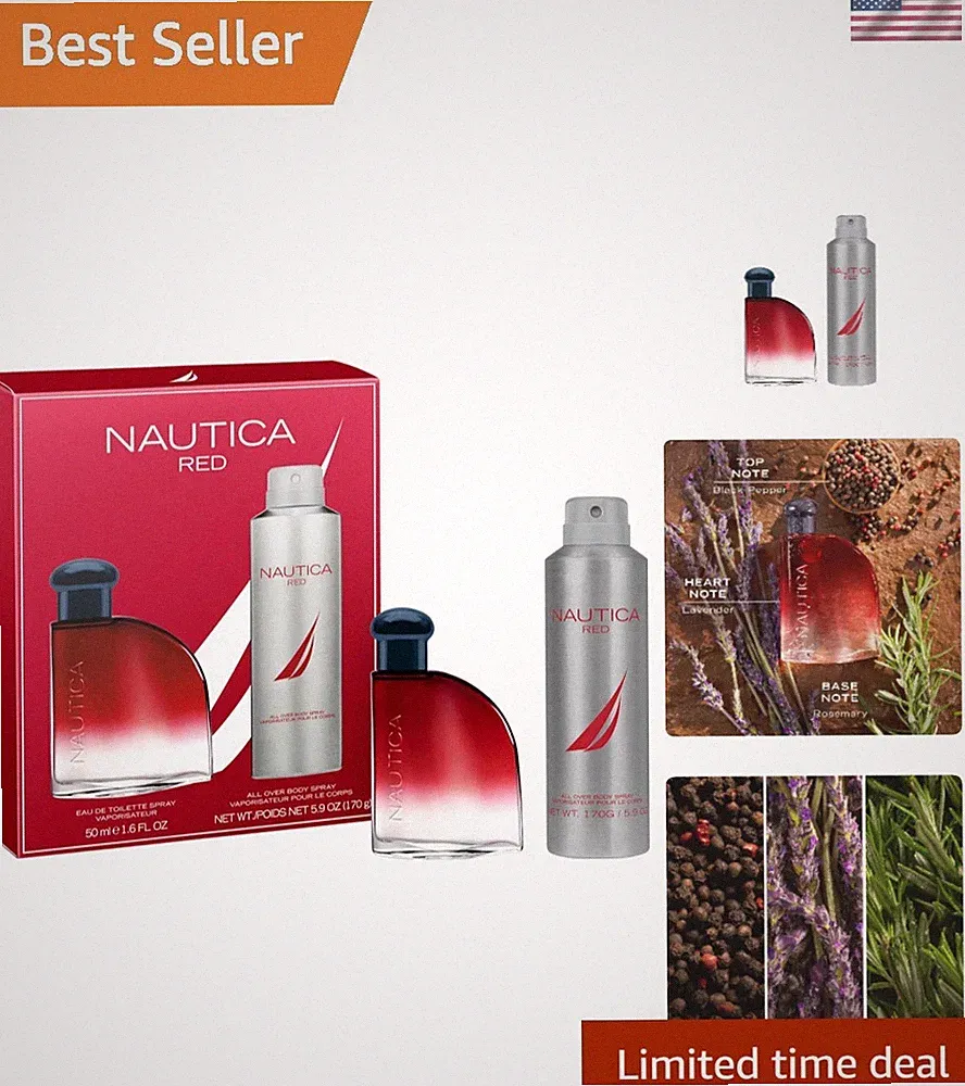 Spicy Red Men's Fragrance Gift Set - 1.6 fl oz EDT with 5.9 oz Deodorant Spray