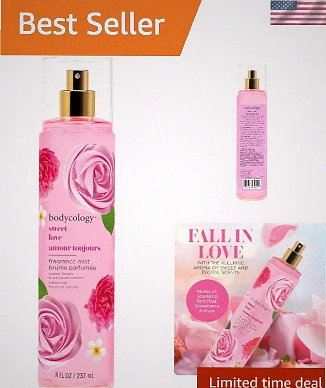 Sweet Love Body Mist - 8 Fl Oz Spray, , Sulfate Free Long-Lasting Perfume