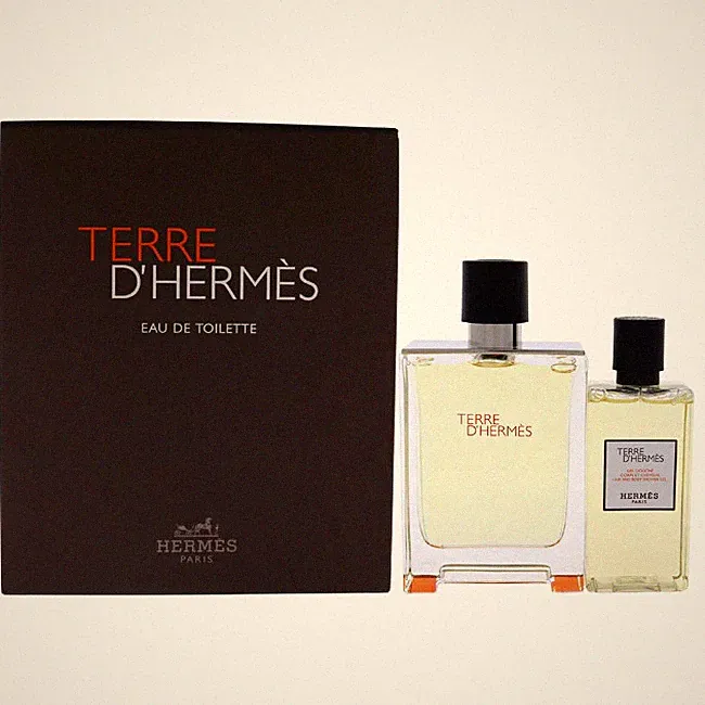 Terre DHermes by Hermes for Men - 2 Pc Gift Set 3.3oz EDT Spray, 2.7oz Hair a...