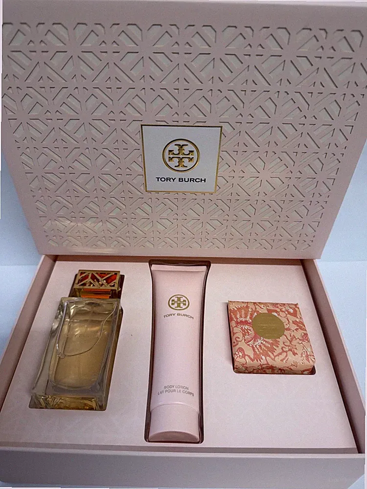 TORY BURCH perfume gift set for women 3.4 oz. EDP/ BLotion/ Bath Soap nib