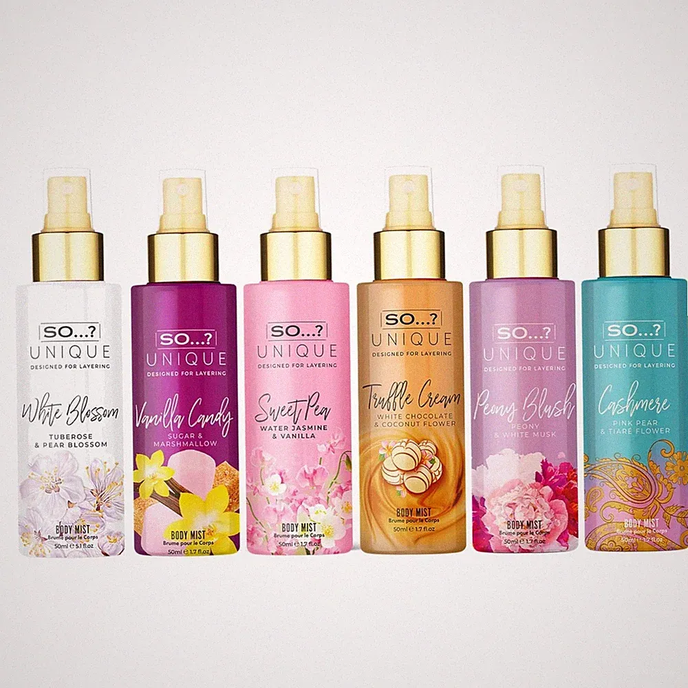 Unique Scented Body Mist Collection - 6 Pcs