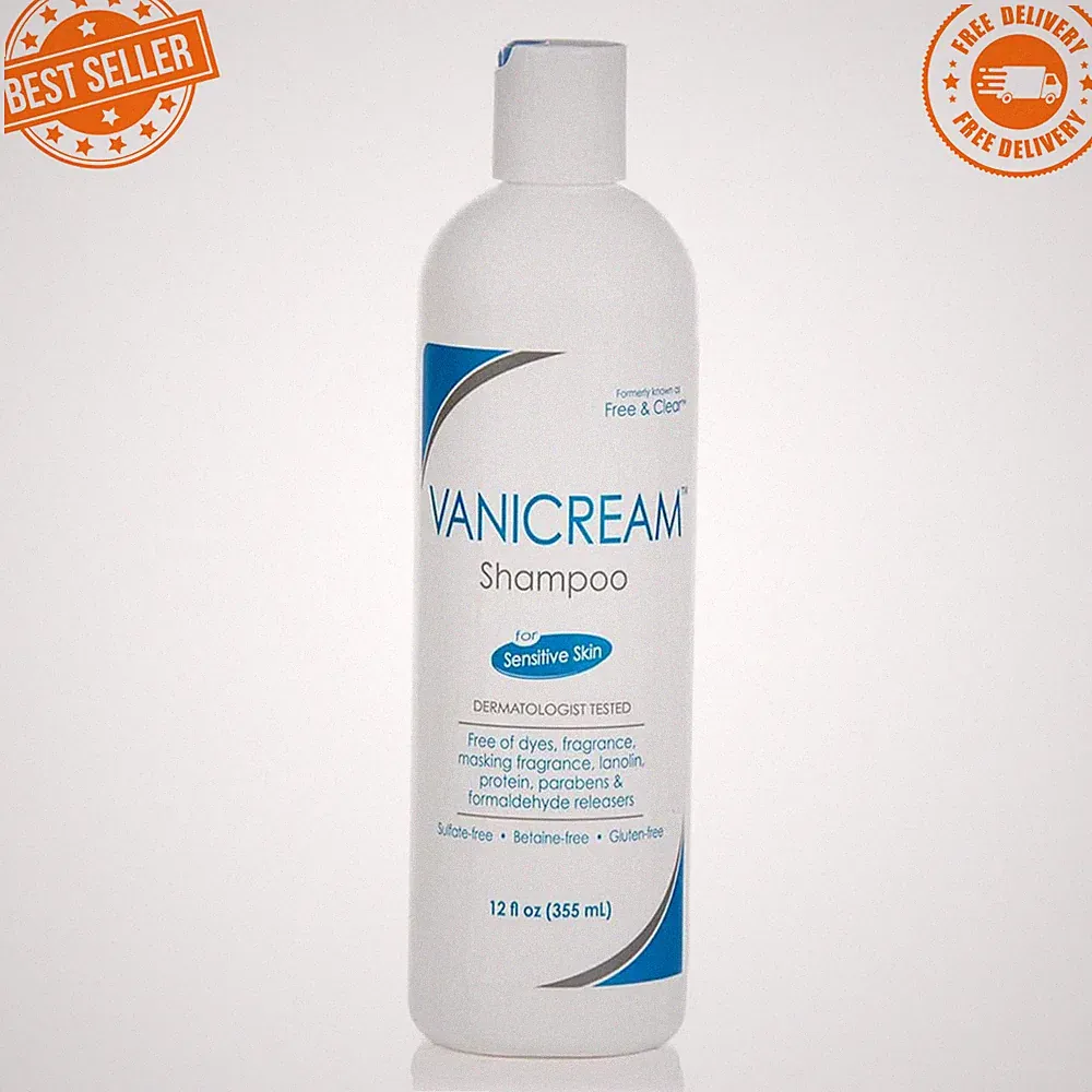 Vanicream Hair Shampoo 12 oz Fragrance-Free for Sensitive Skin & Delicate Scalp