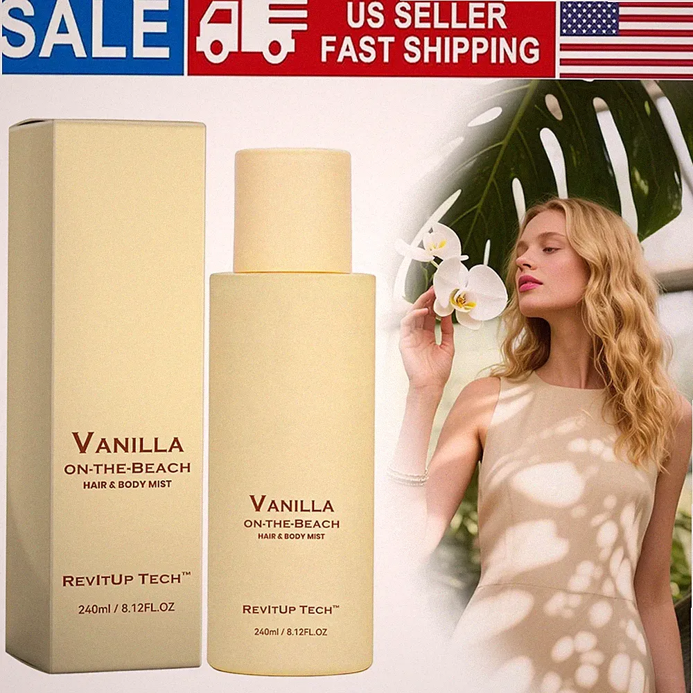 Vanilla On The Beach Hair And Body Mist, Warm Vanilla Coconut Fragrance Spray