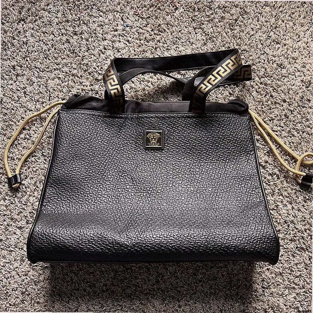 Versace Black Tote Bag Perfume Promo Sample 80s