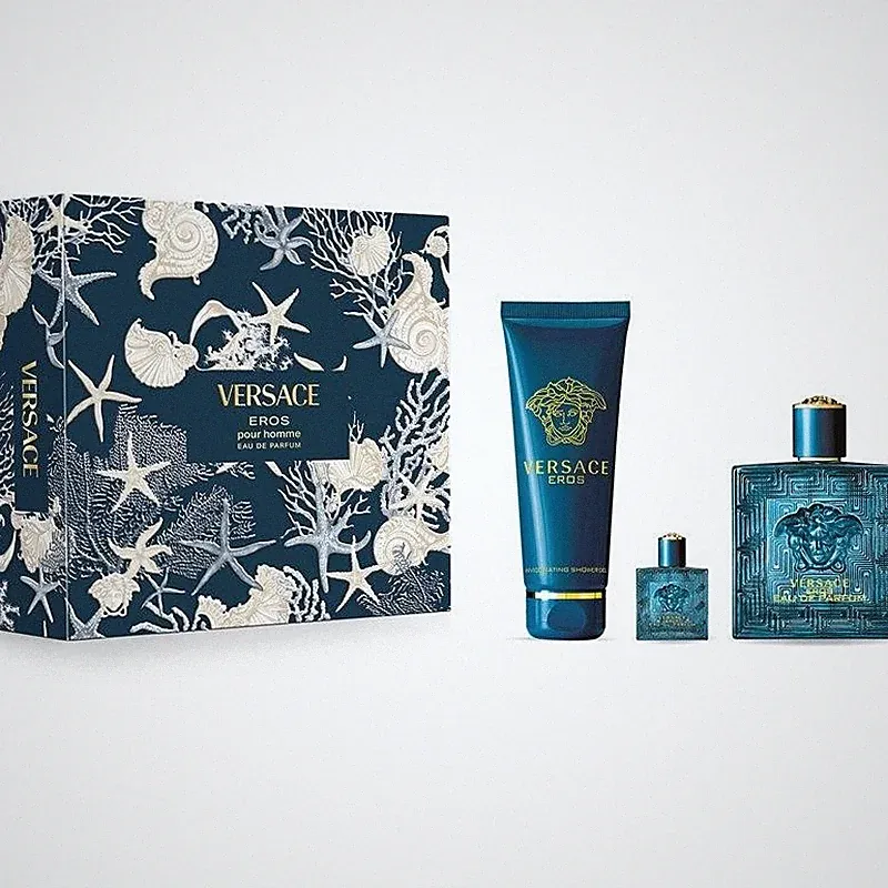 Versace Eros 3 Pcs Gift Set Eau De Toilette | Shower Gel | After Shave Balm Men