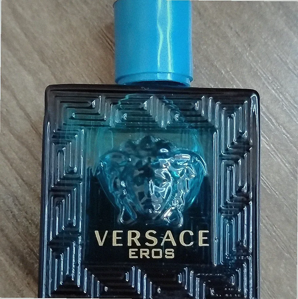 Versace Eros Empty Blue Perfume Bottle Collectible for Display or Collection