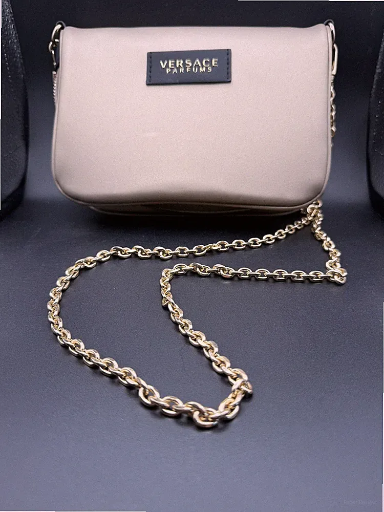 Versace Fragrance Gold Clutch Shoulder Crossbody Handbag Purse Pouch Bag NWOT
