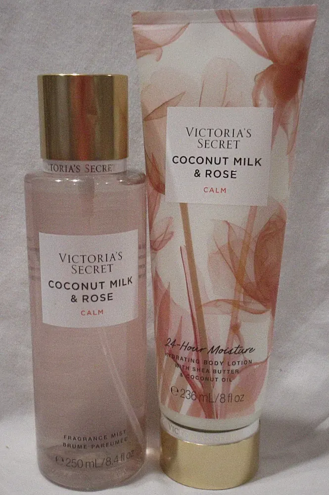 Victoria's Secret Fragrance Mist & Lotion Set Lot 2 COCONUT MILK & ROSE - CALM