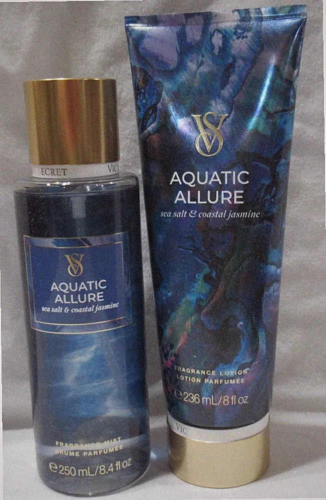 Victoria's Secret Fragrance Mist & Lotion Set Lot of 2 AQUATIC ALLURE