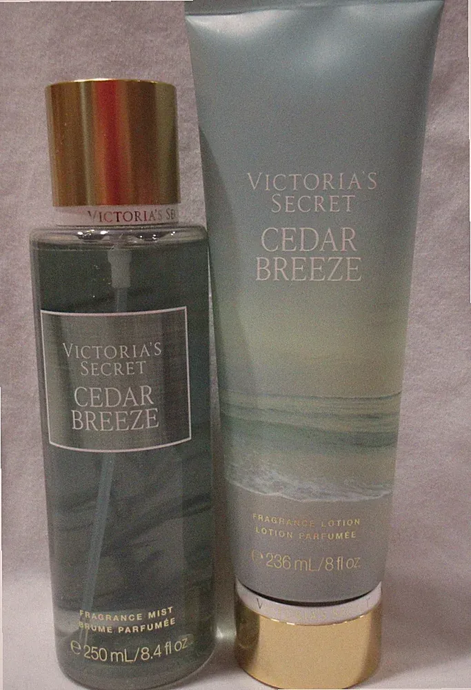 Victoria's Secret Fragrance Mist & Lotion Set Lot of 2 CEDAR BREEZE cedarwood