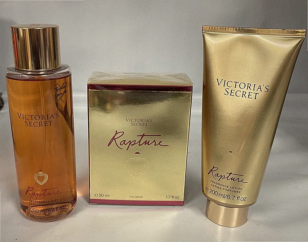 Victoria Secret Rapture Cologne Perfume Mist & Lotion Set Of 3 EDP New