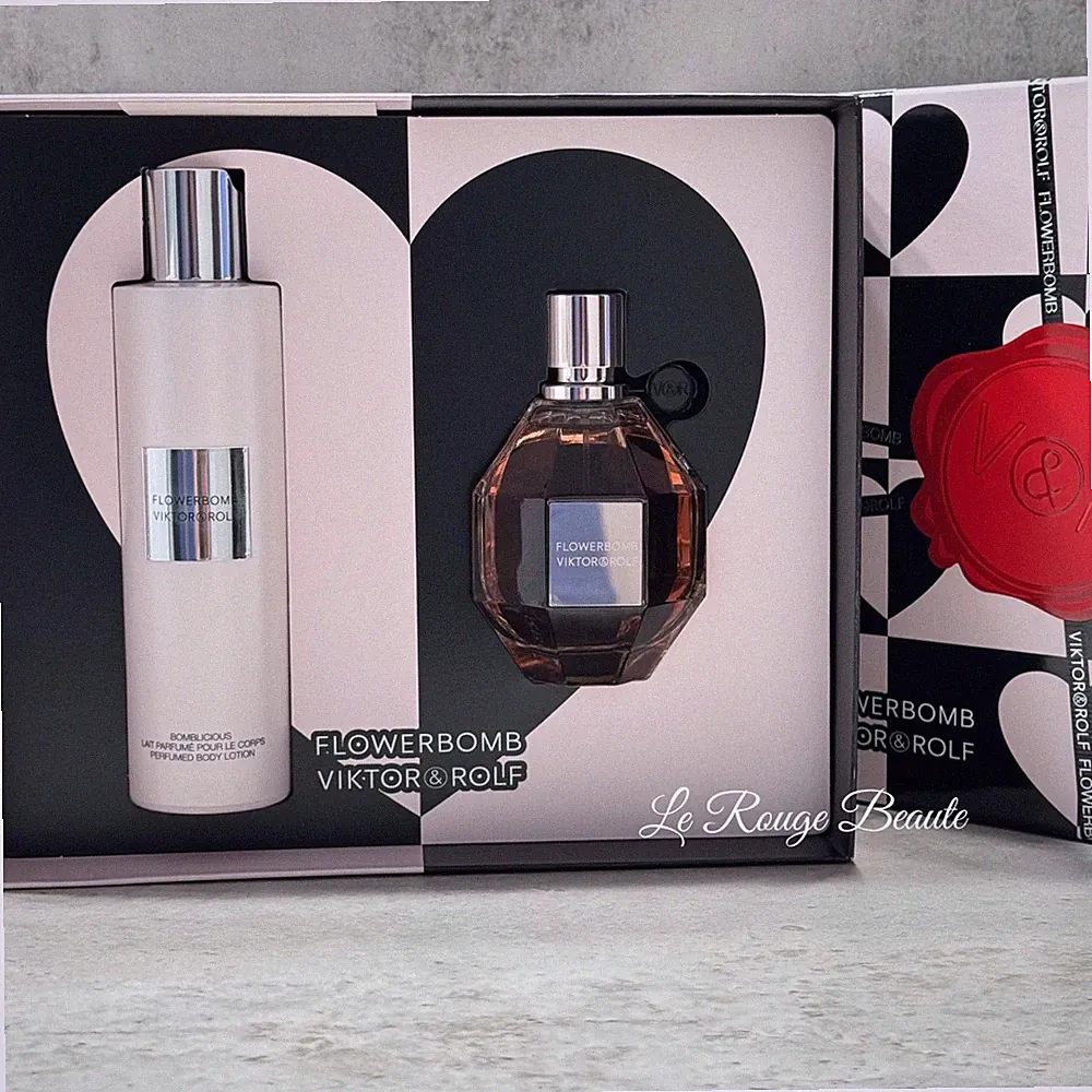 Viktor&Rolf Flowerbomb Perfume Gift Set EDP 3.4oz Bomblicious Body Lotion 6.7oz