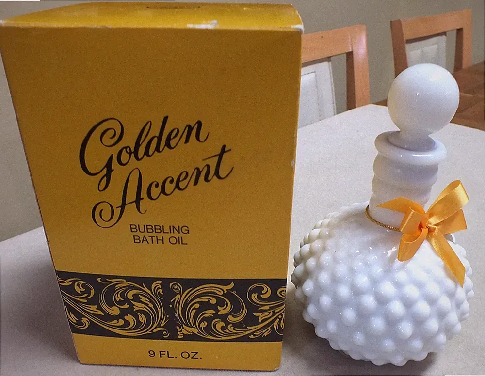 Vintage 1970s Fuller Brush Co. Golden Accent Bubbling Bath Oil Large 9oz New/Box