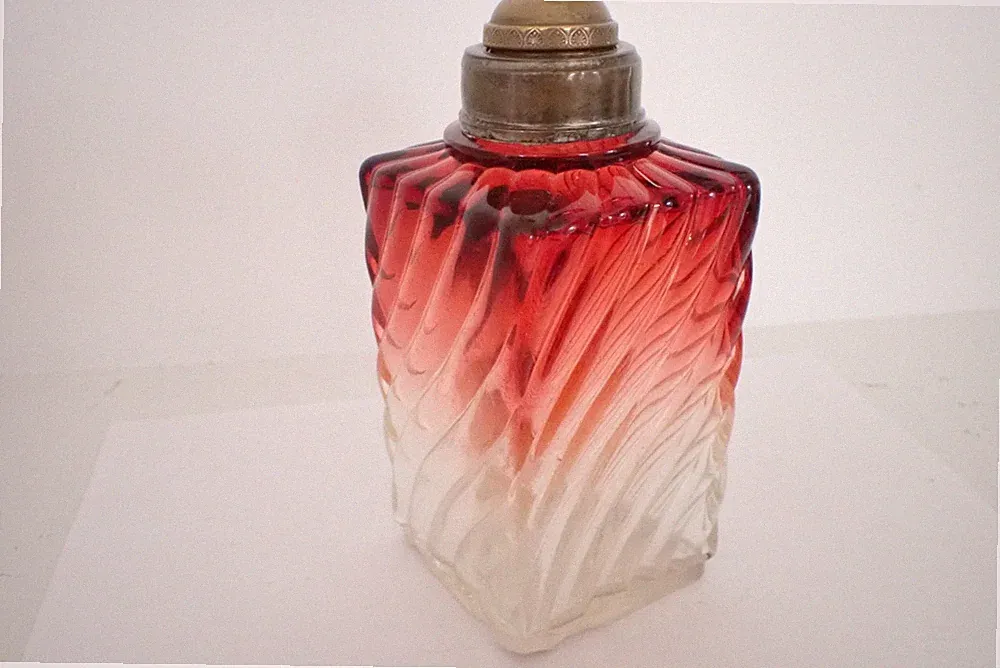 Vintage Baccarat Crystal Square Bamboo Perfume / Atomizer Bottle As Is