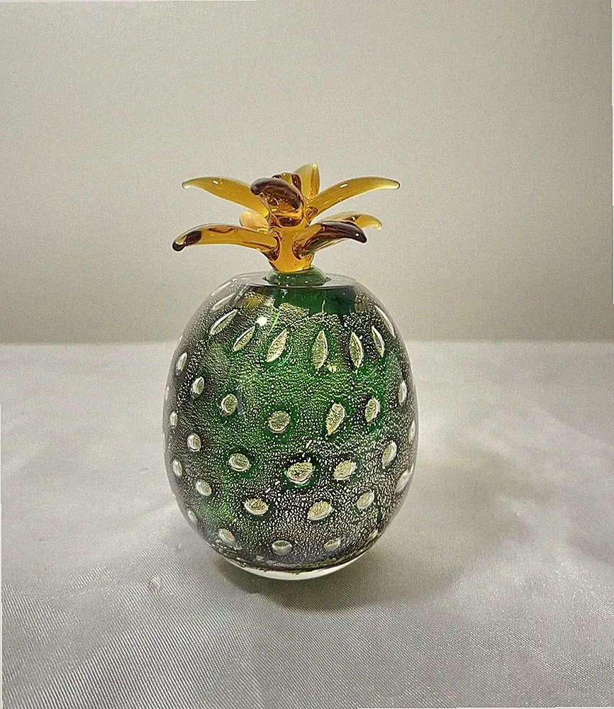 Vintage Cesar Palma Pineapple Art Glass Perfume Bottle Empty