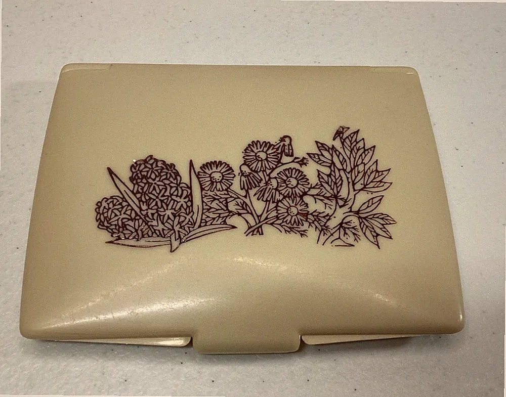 Vintage Coty Sweet Earth Perfume Compact Retro Design Used Empty 70's