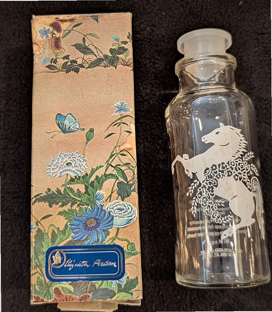 Vintage Elizabeth Arden Blue Grass Bath Oil Crystals Empty Bottle with Box