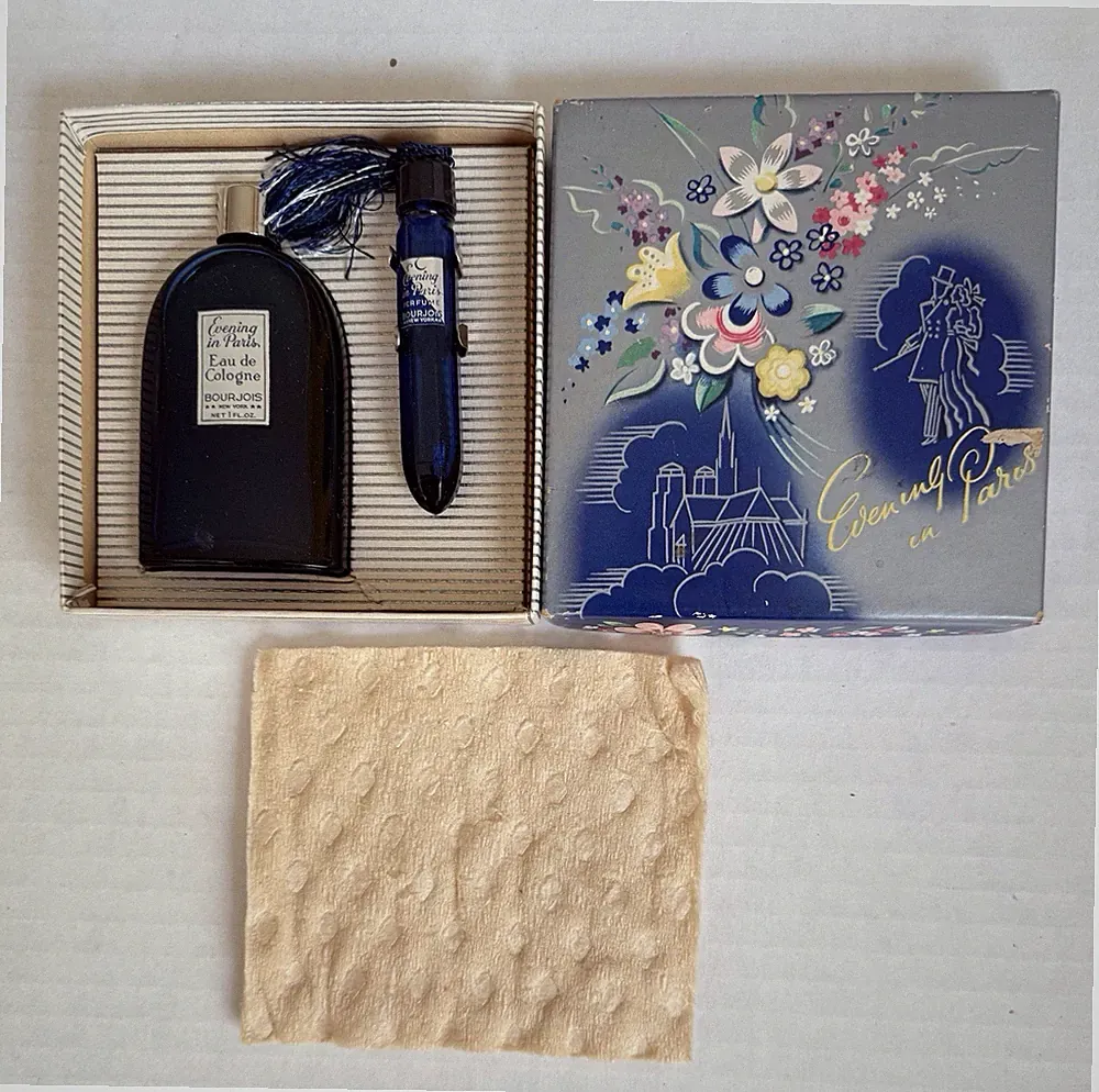 Vintage Evening In Paris Compact & Gift Set In Original Graphic Box