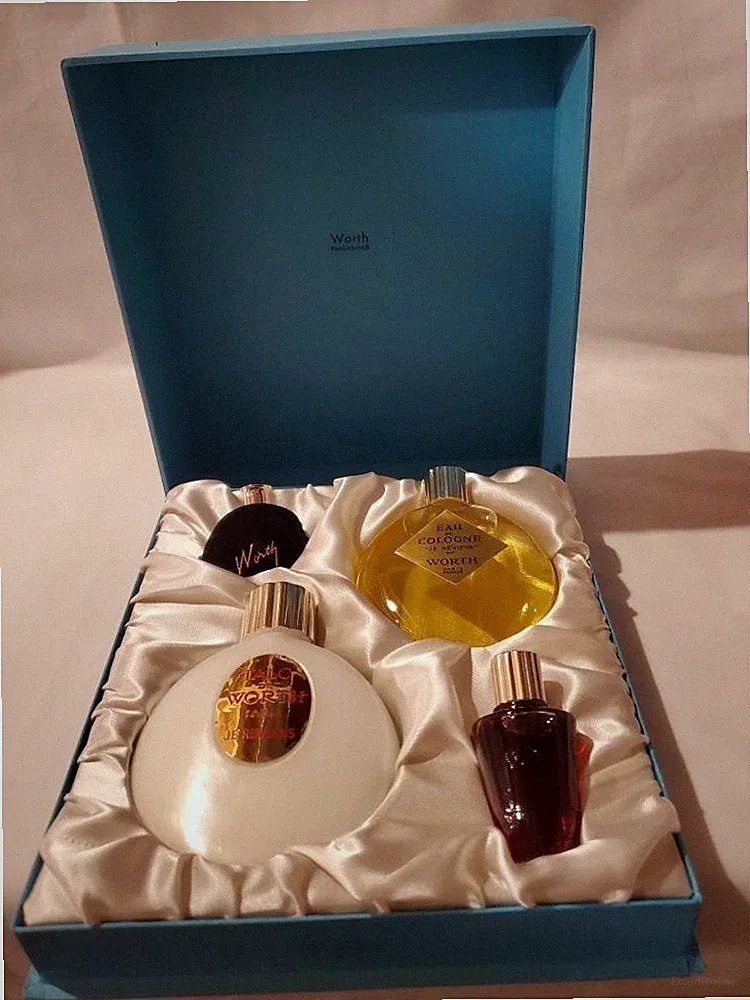 Vintage LALIQUE 4 Pcs SET WORTH Je Reviens Perfume +Cologne+ Bath Oil+ Talc RARE