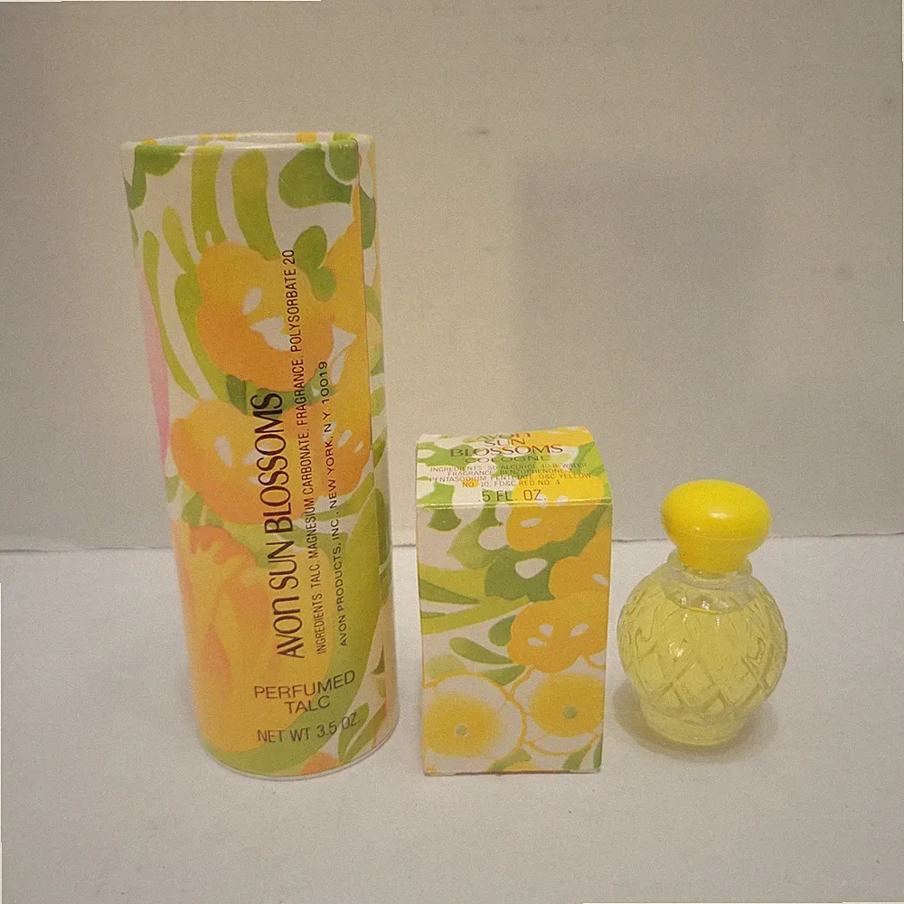 Vintage Sun Blossoms Cologne Perfume And Perfumed Talc Powder
