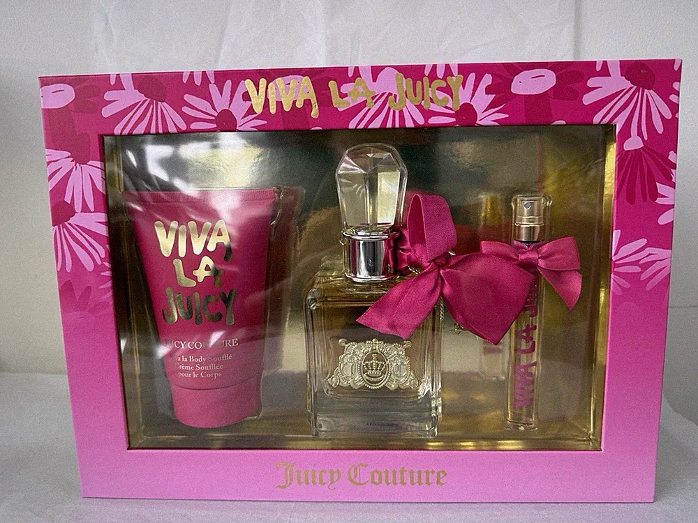 VIVA LA JUICY-by-Juicy Couture | Women's 3 Pcs Gift Set: 3.4+0.33 EDP+4.2 B.Souf