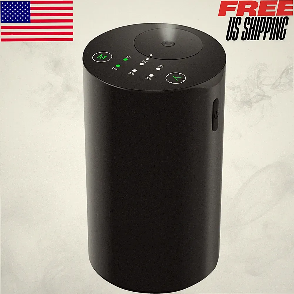 Waterless Essential Oil Aromatherapy Mist Diffuser Scent Air Machine Black Alloy