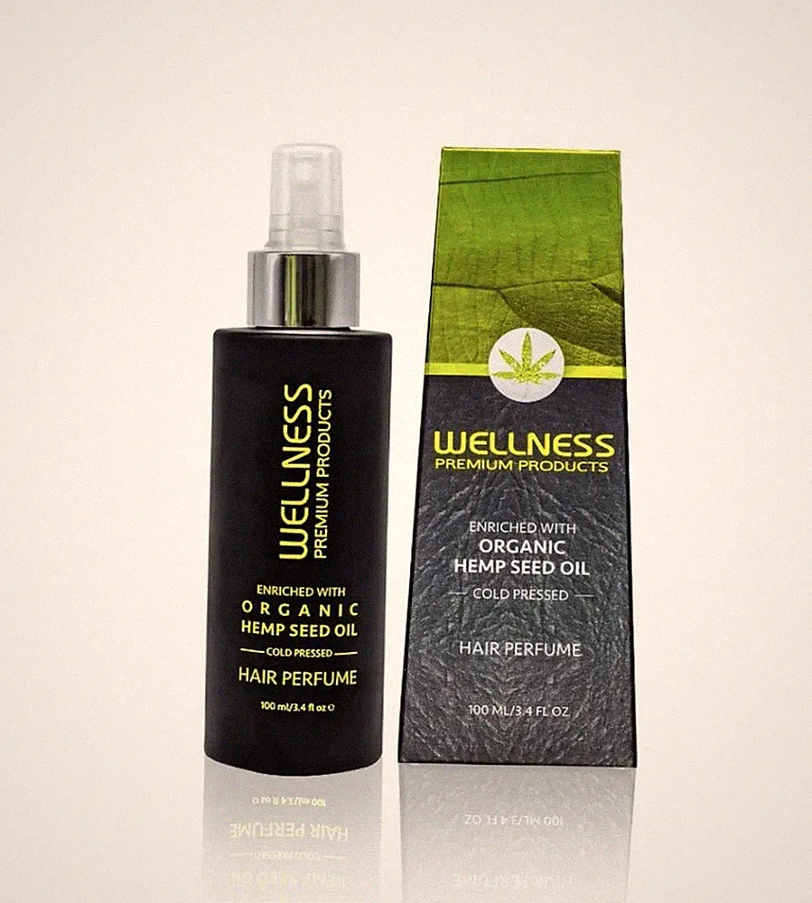 Wellness Organic Hemp Hair Perfume Green Citrus Evergreen 100ml Spray