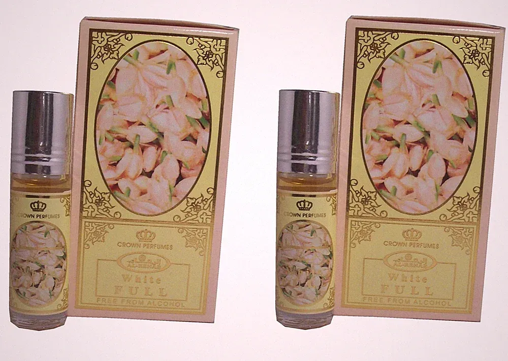 White Full Perfume Oil 6ml x 2 | Alcohol-Free | Soft Floral Jasmine Fragrance
